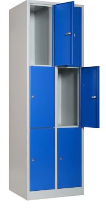 Kleedkamerkast, 2 kasten 300 mm, 3 hoog