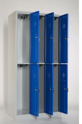 Kleedkamerkast, 3 kasten 300 mm, 2 hoog