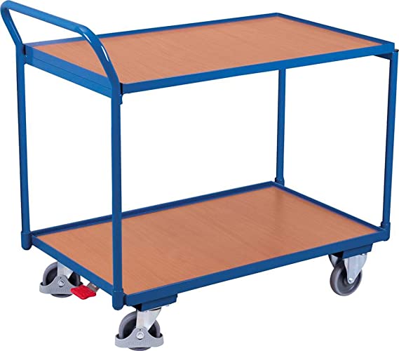 [sw‑500.500] Tafelwagen met 2 laadvlakken - Variofit (835 x 490 (mm), RAL 5010)
