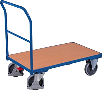 [SW-500.100] magazijnwagen met duwbeugel - Variofit (880 x 500 mm, RAL 5010)