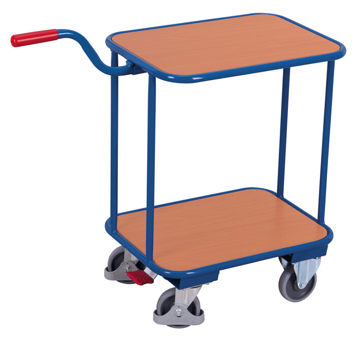 [sw-450.800] Duwhandwagen met 2 laadvlakken - Variofit (RAL 5010)