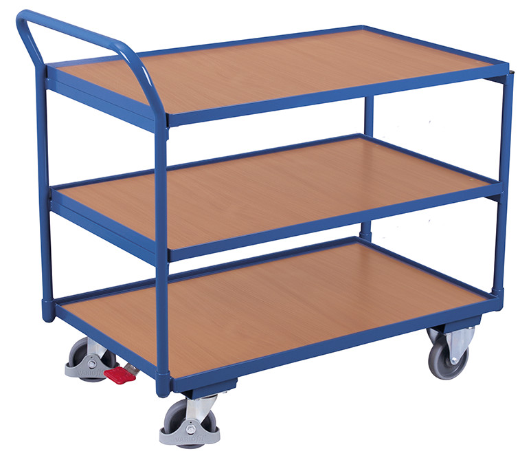 [sw-500.600] Tafelwagen met 3 laadvlakken - Variofit (835 x 490 (mm), RAL 5010)