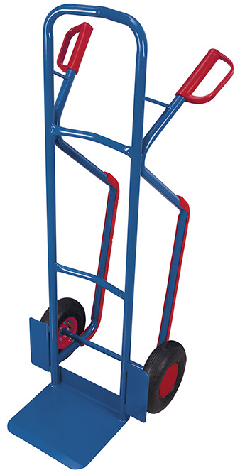 [sk-710.005] Stalen steekwagen - Variofit (RAL 5010, Luchtbanden)