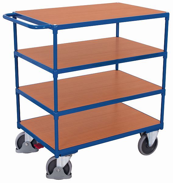 [sw-700.700] Zware tafelwagen met 4 laadvlakken - Variofit (1000 x 700 mm, RAL 5010)