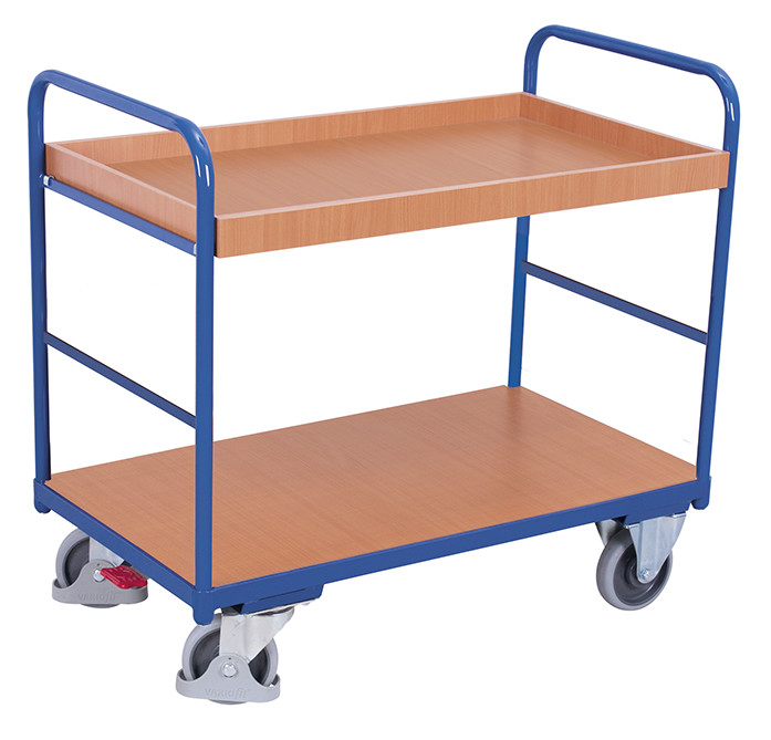 [sw-500.207] Lage etagewagen met 1 kuiplegbord - Variofit (815 x 455 mm, RAL 5010)