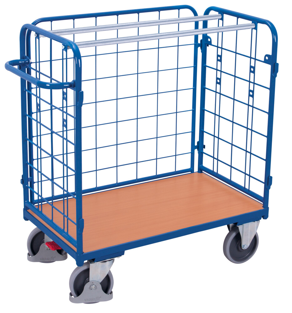 [sw-500.313] Driezijdige lage pakketwagen - Variofit (850 x 500 mm, RAL 5010)