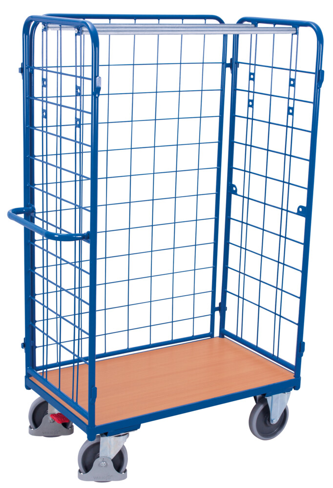 [sw-500.306] Driezijdige hoge pakketwagen - Variofit (850 x 500 mm, RAL 5010)