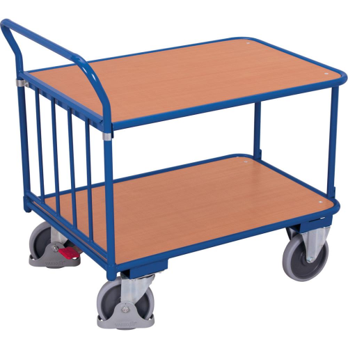 [sw-500.503] Tafelwagen met achterwand - Variofit (850 x 500 mm, RAL 5010)