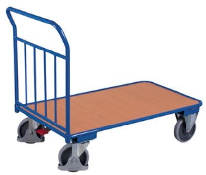 [sw-500.105] magazijnwagen met verticale buizen - Variofit (850 x 500 mm, RAL 5010)
