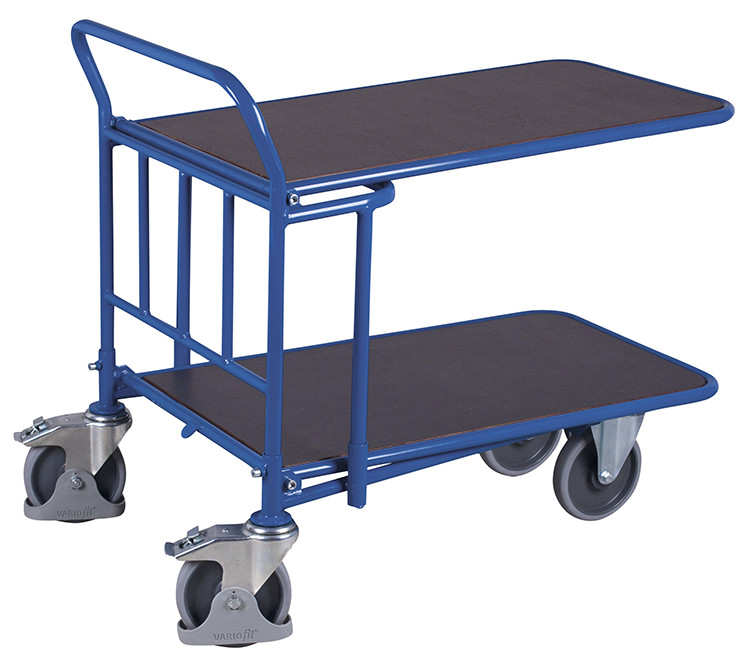 [sw-500.112] C+C wagen met 2 laadvlakken van zeefdrukplaat - Variofit (880 x 500 mm, RAL 5010)