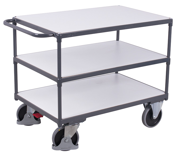 [sw-500.662] ESD tafelwagen voor zwaar gebruik met 3 laadvlakken - Variofit (850 x 500 mm)