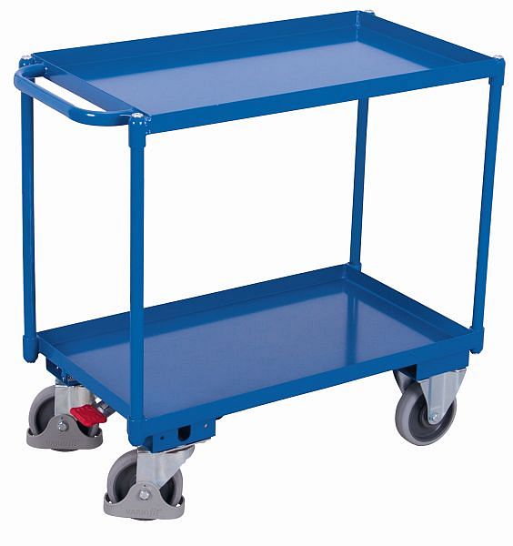 [sw-500.510] Tafelwagen met 2 oliebestendige laadvlakken - Variofit (845 x 495 mm, RAL 5010)