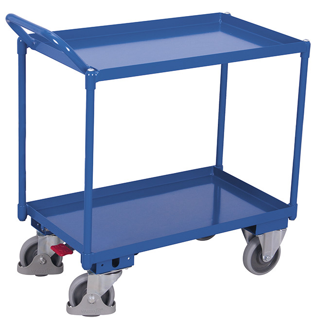 [sw-500.523] Tafelwagen met 2 oliedichte laadvlakken - Variofit (845 x 495 mm, RAL 5010)