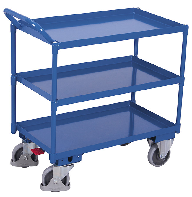 [sw-500.698] Tafelwagen met 3 laadvlakken - Variofit (845 x 495 mm, RAL 5010)
