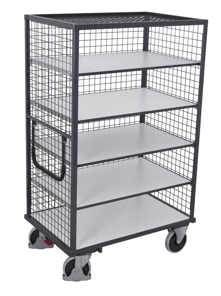 [sw-700.860] ESD etagewagen vast gelast met 5 legborden - Variofit (1045 x 685 mm)