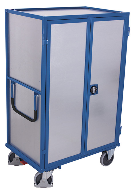 [sw-700.988] Gesloten etagewagen vast gelast - Variofit (1045 x 685 mm, RAL 5010)