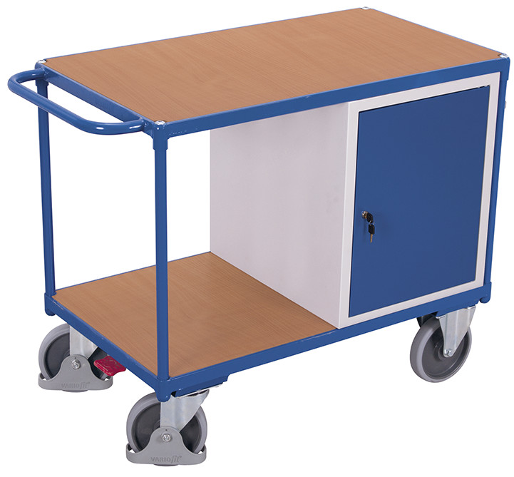 [sw‑600.607] Zware werkplaatswagen met 2 laadvlakken - Variofit (RAL 5010)