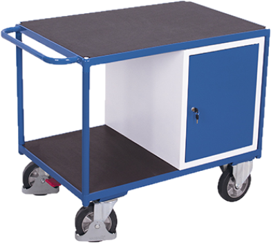 [sw-700.620] Zware werkplaatswagen met 2 laadvlakken - Variofit (1060 x 700 mm, RAL 5010)