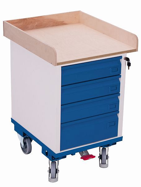 [sw-500.015] Kast met 4 lades en 1 werkblad - Variofit (RAL 5010)