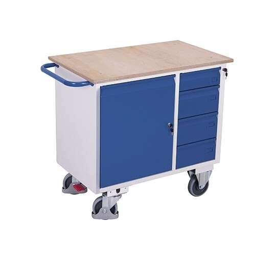 [sw-985.00] werkplaatswagen met 4 laden - Variofit (RAL 5010)