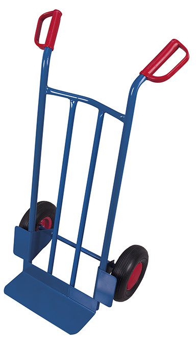 [sk‑710.020] Stalen steekwagen - Variofit (RAL 5010, Luchtbanden)