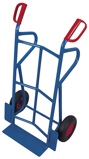 [sk‑1155] Stalen steekwagen - Variofit (RAL 5010, Luchtbanden)