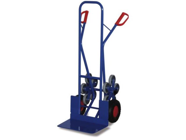 [sk‑710.209] trappensteekwagen met 2 vijfarmige sterwielen - Variofit (RAL 5010, Luchtbanden)
