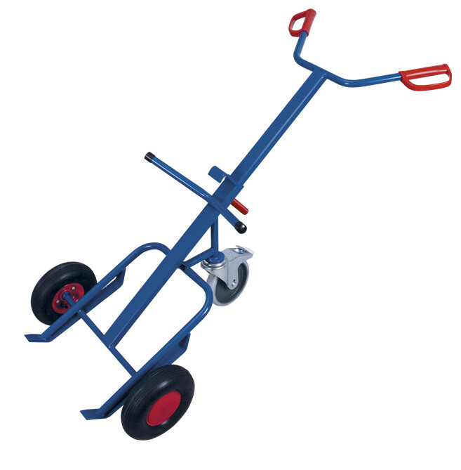 [fk‑1105] vatensteekwagen met 1 dragend zwenkwiel - Variofit (RAL 5010, Luchtbanden)