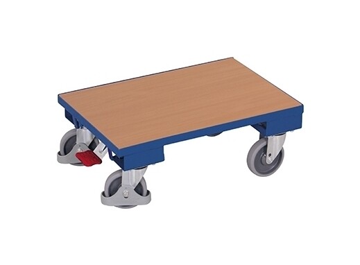 [sw‑410.070] Eurosysteem wagen met bord (rand 10 mm) + centraal remsysteem - Variofit (RAL 5010)