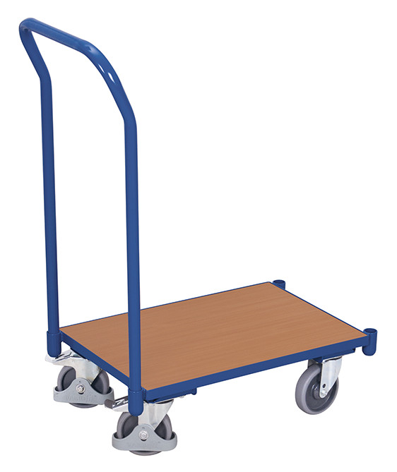 [sw‑410.039] Eurosysteem wagen met plank en duwbeugel - Variofit (RAL 5010)