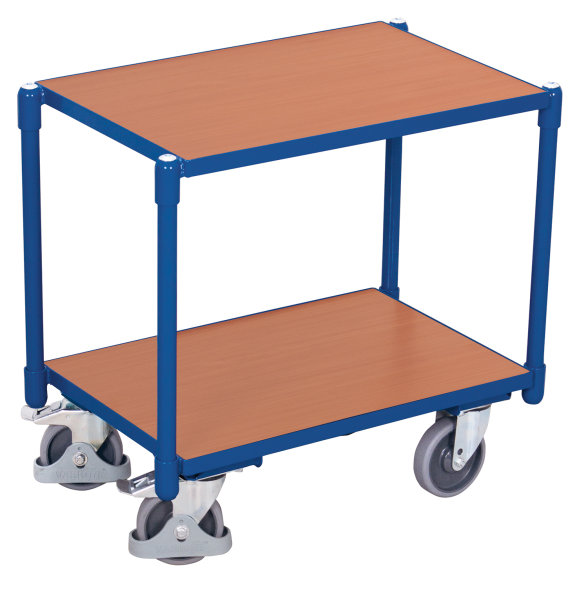 [sw‑410.500] Eurosysteem wagen met 2 laadvlakken (rand 10 mm) - Variofit (RAL 5010)