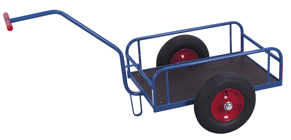 [zu‑1290] handwagen zonder zijwanden met luchtbanden - Variofit (785 x 435 mm, RAL 5010)
