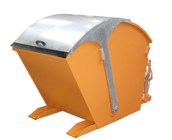 [4483-02-0000-1] Kiepcontainer met rond deksel (RAL 2000, 1.0)