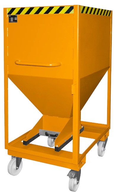 [4437-12-0000-1] Silocontainer met schuifsluiting (RAL 2000, 600, Met wielen)