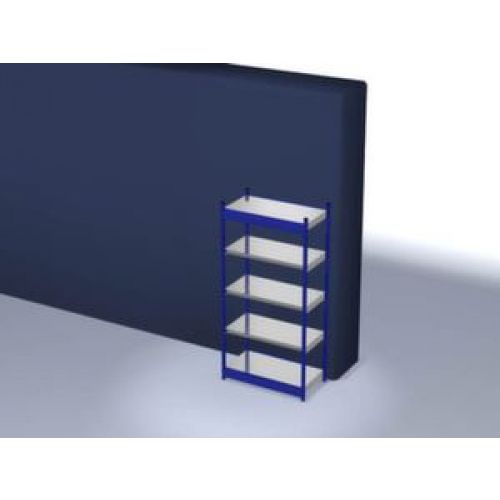 Basisrek, gedemonteerd, RFG 205010 ME, 5 legborden 2000 x 500 x 1025 mm - gentiaanblauw / gegalvaniseerd - 