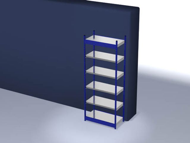 [RFG255010ME] Basisrek, gedemonteerd, RFG 255010 ME, 6 legborden 2500 x 500 x 1025 mm - gentiaanblauw / gegalvaniseerd - 