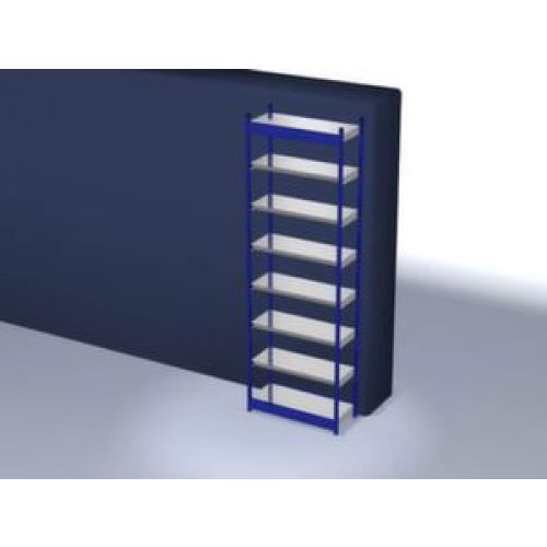 Basisrek, gedemonteerd, RFG 304010 ME, 7 legborden 3000 x 400 x 1025 mm - gentiaanblauw / gegalvaniseerd - 