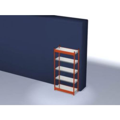 Basisrek, gedemonteerd, ROG 204010 ME, 5 legborden 2000 400 x 1025 mm - puur oranje / gegalvaniseerd - 