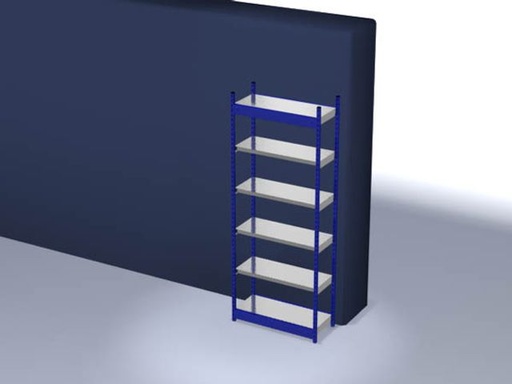 [RFG254010ME] Basisrek, gedemonteerd, RFG 254010 ME, 6 legborden 2500 x 400 x 1025 mm - gentiaanblauw / gegalvaniseerd - 