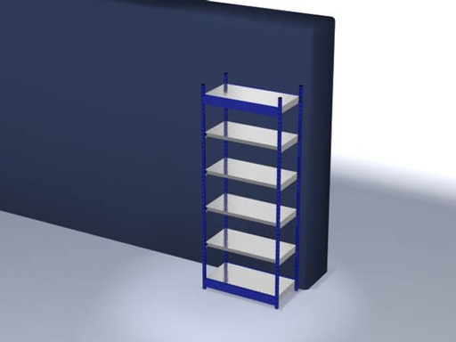 [RFG255010ME] Basisrek, gedemonteerd, RFG 255010 ME, 6 legborden 2500 x 500 x 1025 mm - gentiaanblauw / gegalvaniseerd - 