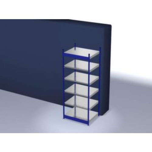 [RFG258010ME] Basisrek, gedemonteerd, RFG 258010 ME, 6 legborden 2500 x 800 x 1025 mm - gentiaanblauw / gegalvaniseerd - 